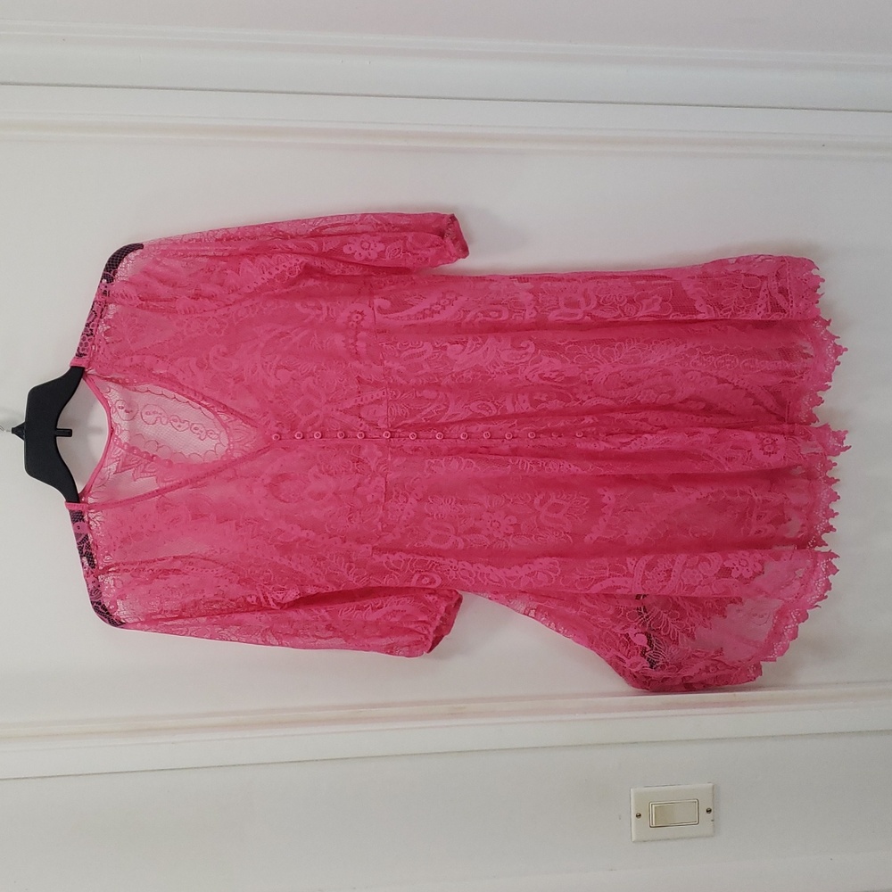 💗👗〰️Torrid〰️ lace button front skater dress OVERLAY 00X - Picture 2 of 6